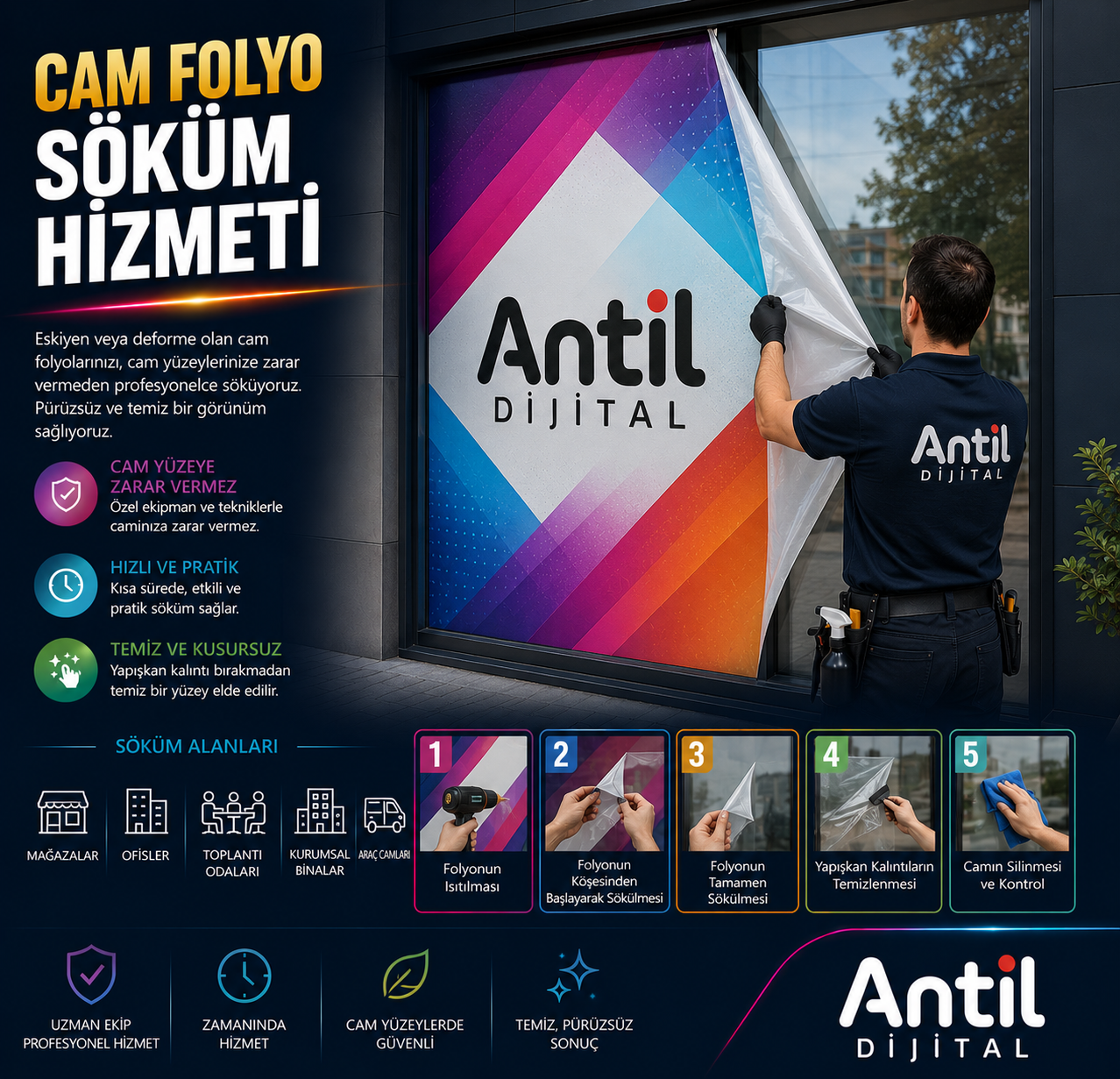 Cam Folyo Söküm Hizmeti