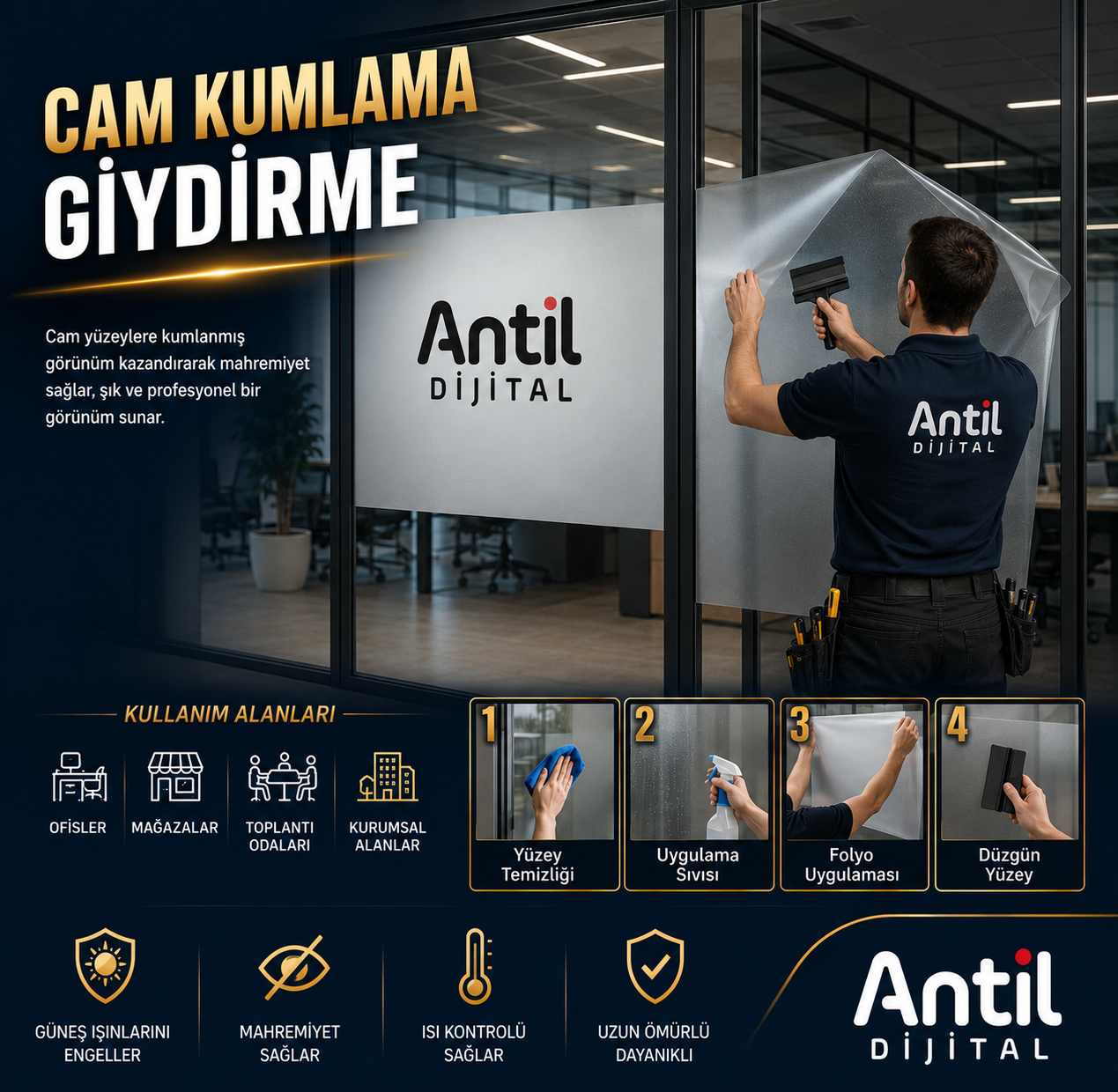 Cam Kumlama Folyo Giydirme Hizmeti